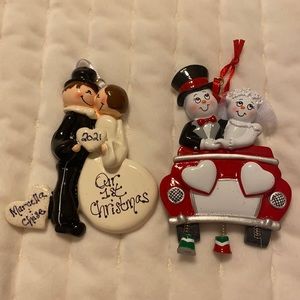 Married 1st Christmas ornament free personalization and free gift bag